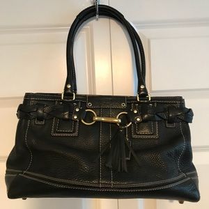 Authentic Coach Black leather Hampton tote